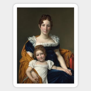 Portrait of the Countess Vilain XIIII and Her Daughter Louise by Jacques-Louis David Magnet